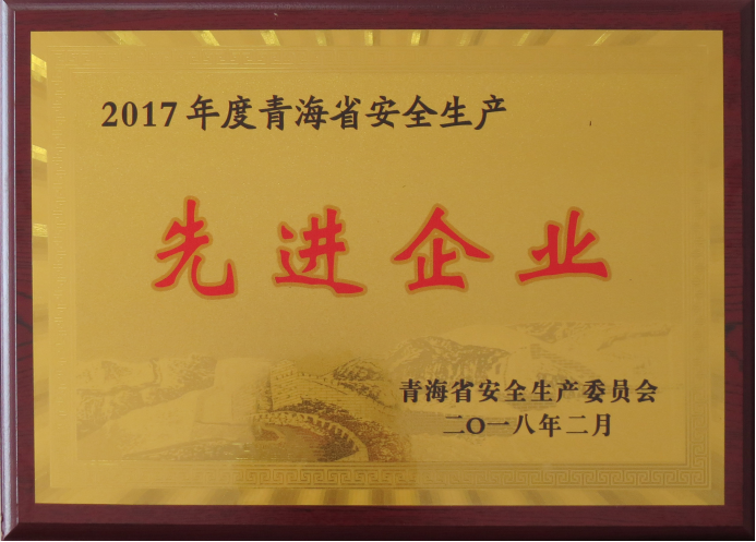 物產(chǎn)工投榮獲2017年度“青海省安全生產(chǎn)先進(jìn)企業(yè)”榮譽稱號